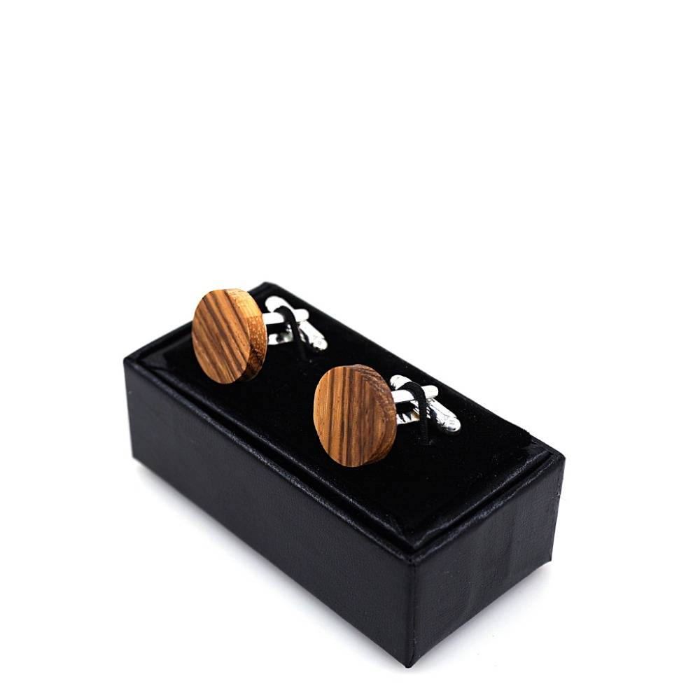 Men's Fashion Round Wooden Cufflinks