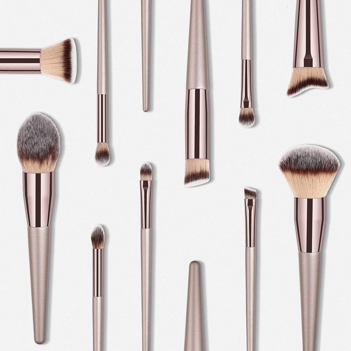 Professional Champagne Color Makeup Brushes Professional Champagne Color Makeup Brushes