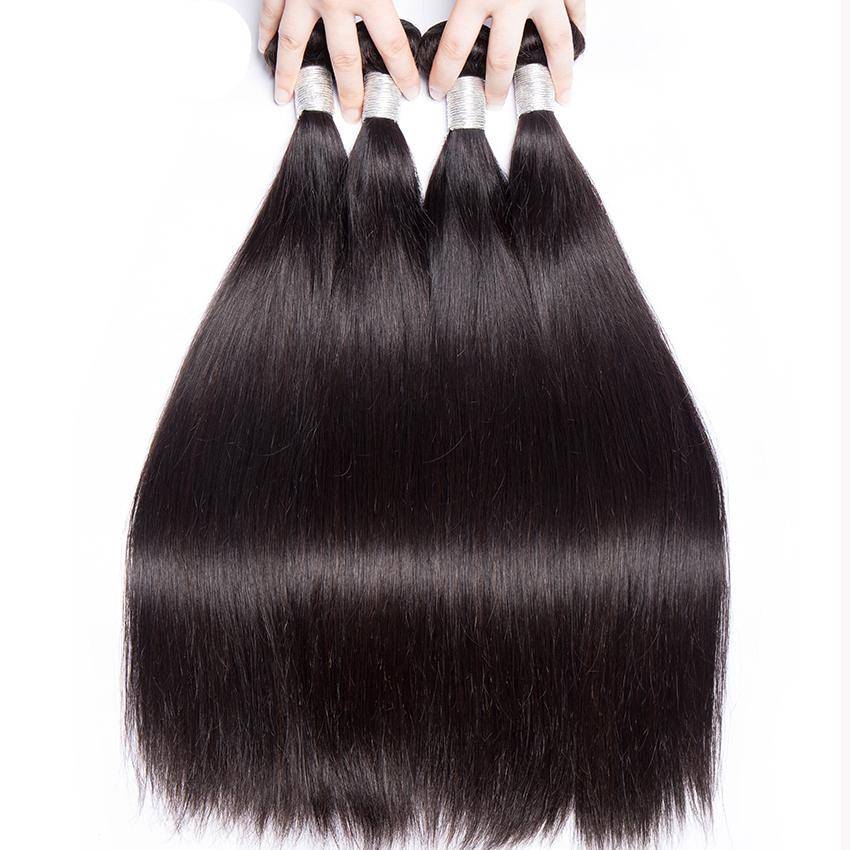 Brazilian Straight Human Hair Bundles with Frontal Closure Brazilian Straight Human Hair Bundles with Frontal Closure