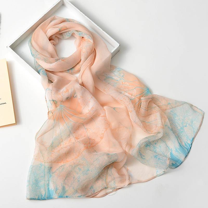 Women's Floral Printed Silk Scarf