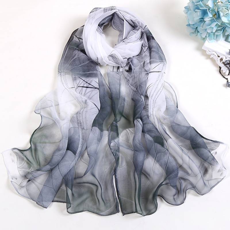 Women's Floral Printed Silk Scarf